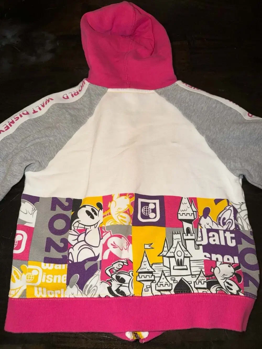 Walt Disney World 2021 Minnie Mouse Zip Hoodie Jacket Girls Large 10/12